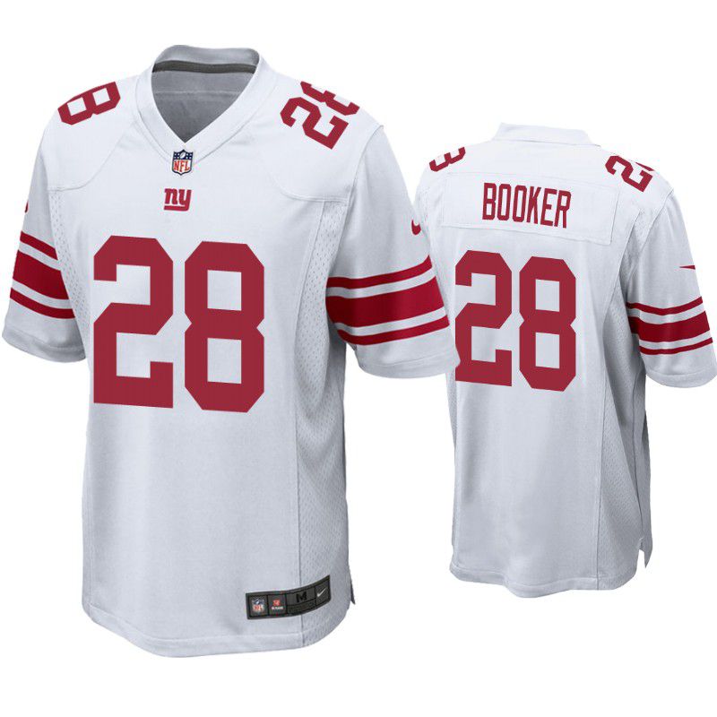 Men New York Giants #28 Devontae Booker Nike White Game Player NFL Jersey